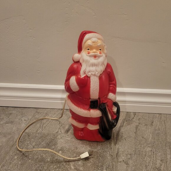 Vintage Empire Plastic SANTA CLAUS Blow Mold 1968 USA 13" Tall W/Light Works - Picture 2 of 7